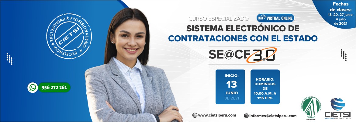 curso especializado sistema electrOnico de contrataciones del estado     seace 30